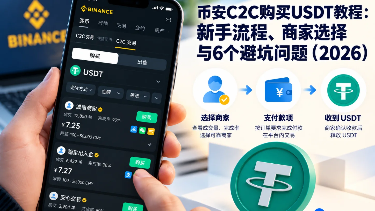 币安C2C买USDT避坑指南：新手常踩的6个坑（2026）
