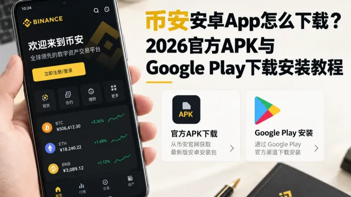 币安安卓App怎么下载？2026官方APK与Google Play下载安装教程