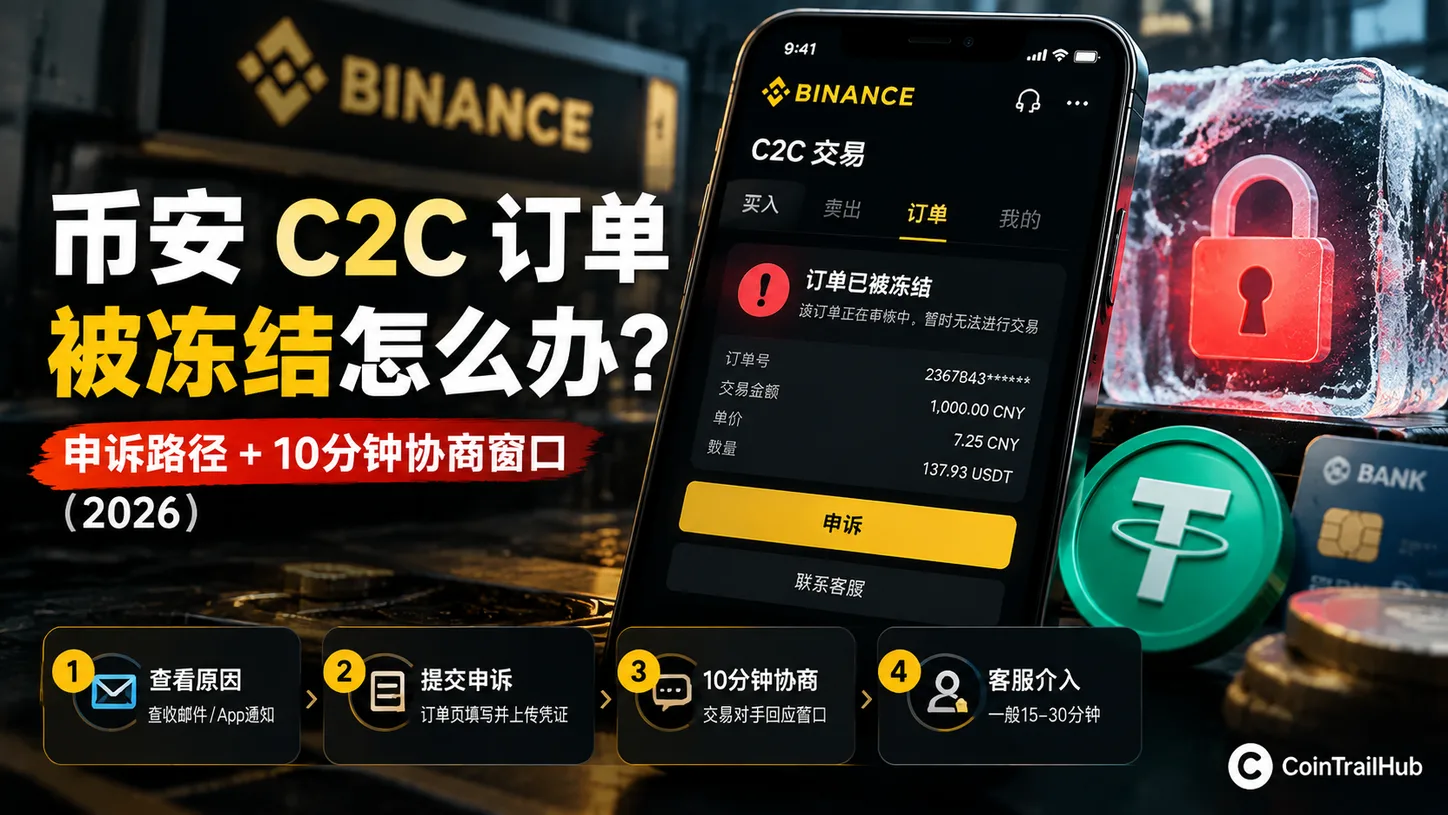 币安C2C订单被冻结怎么办？申诉路径+10分钟协商窗口（2026）