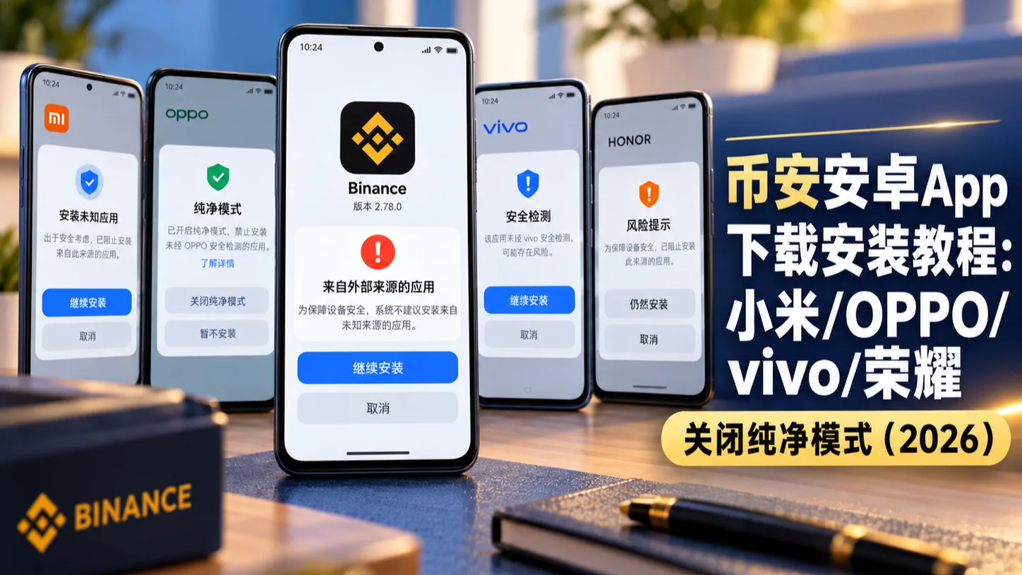 币安安卓App下载安装教程：小米/OPPO/vivo/荣耀关闭纯净模式（2026）