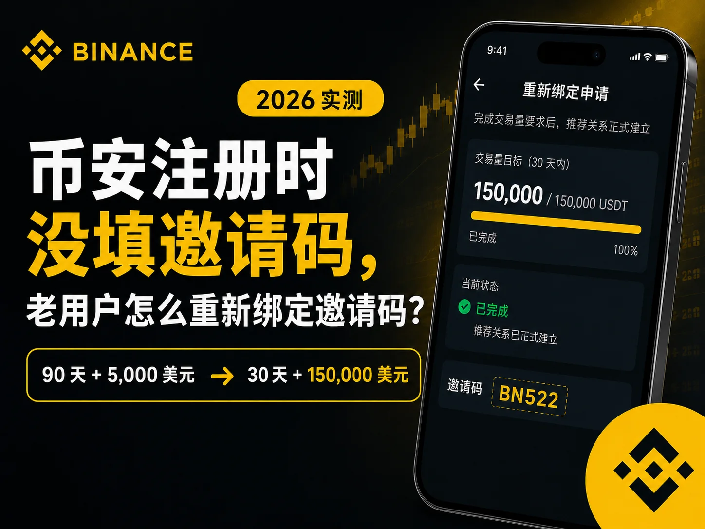 币安注册时没填邀请码，老用户怎么重新绑定邀请码？