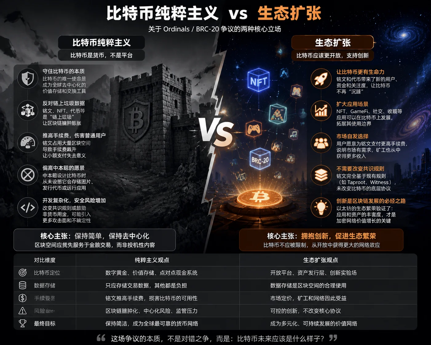 比特币社区关于Ordinals的分裂:原教旨主义者 vs 生态扩张派