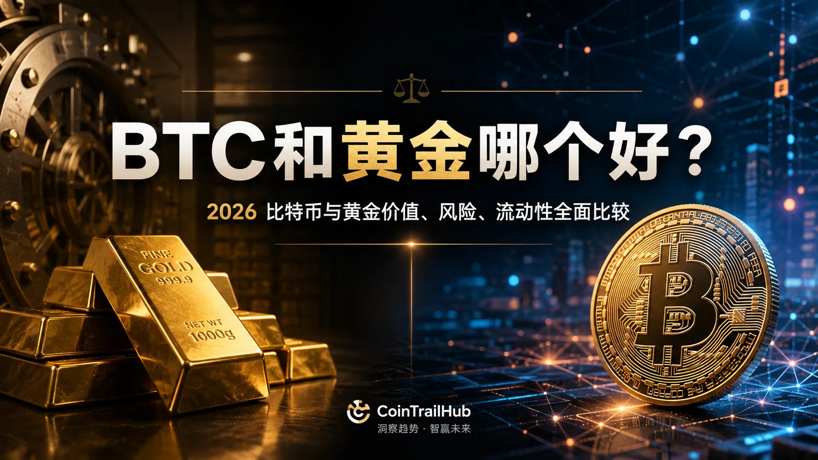 BTC和黄金哪个好？2026比特币与黄金价值、风险、流动性全面比较