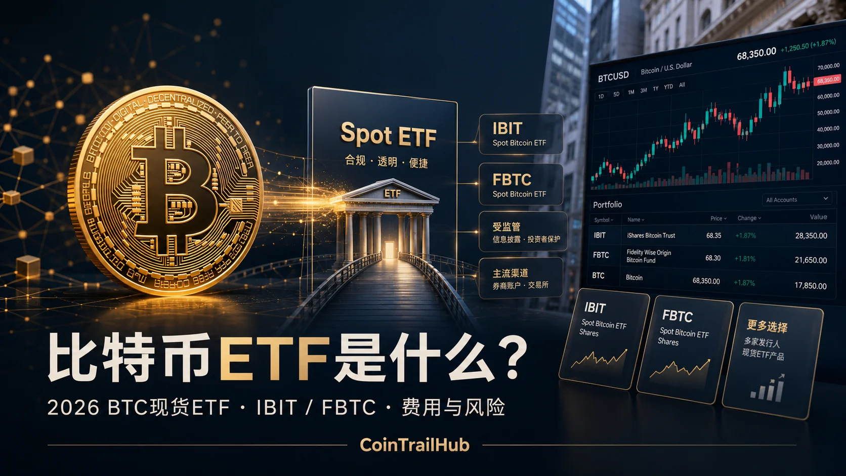 比特币ETF是什么？2026 BTC现货ETF怎么买？IBIT/FBTC对比、费用与风险指南