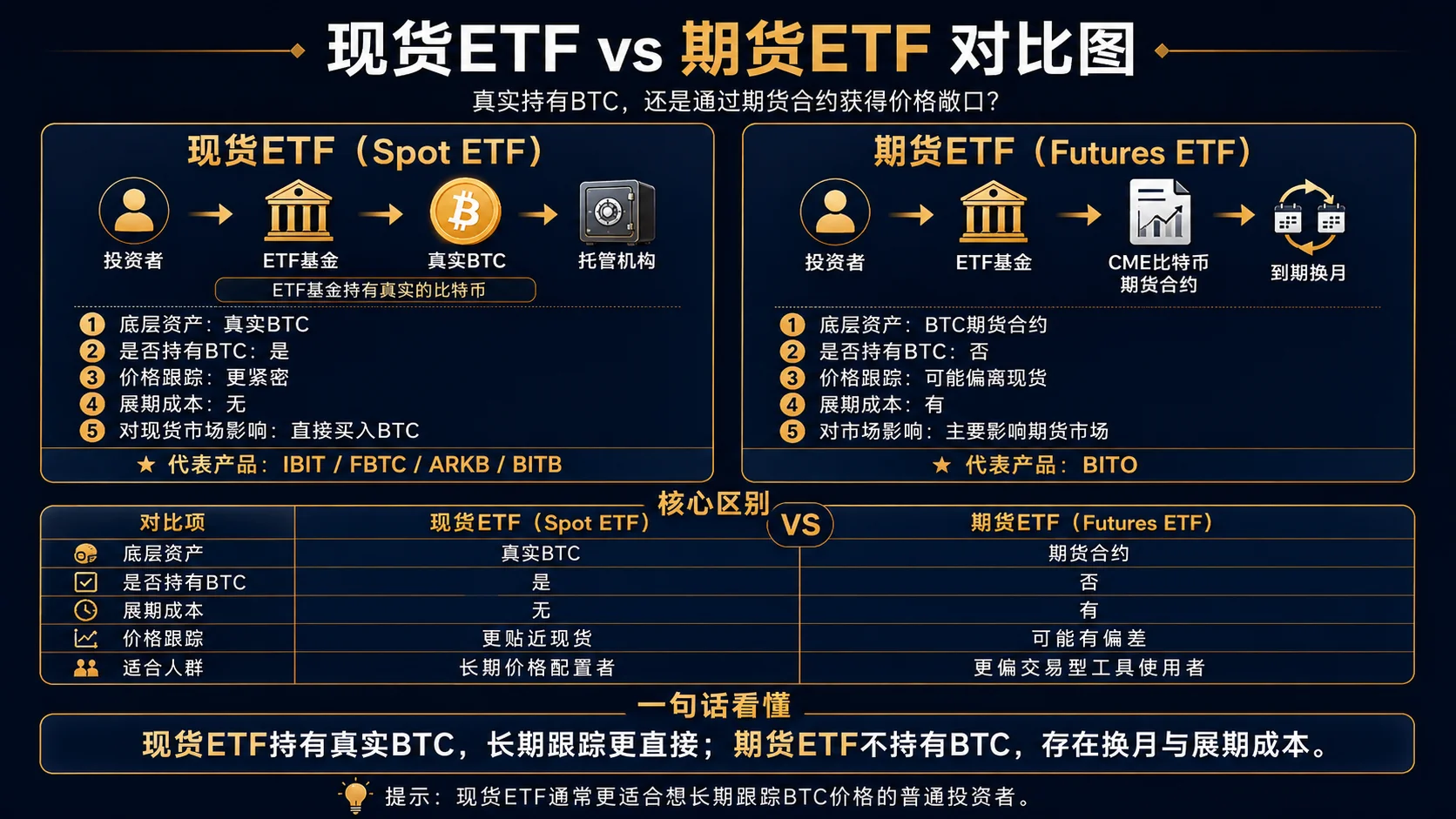 比特币现货ETF vs 期货ETF核心区别对比