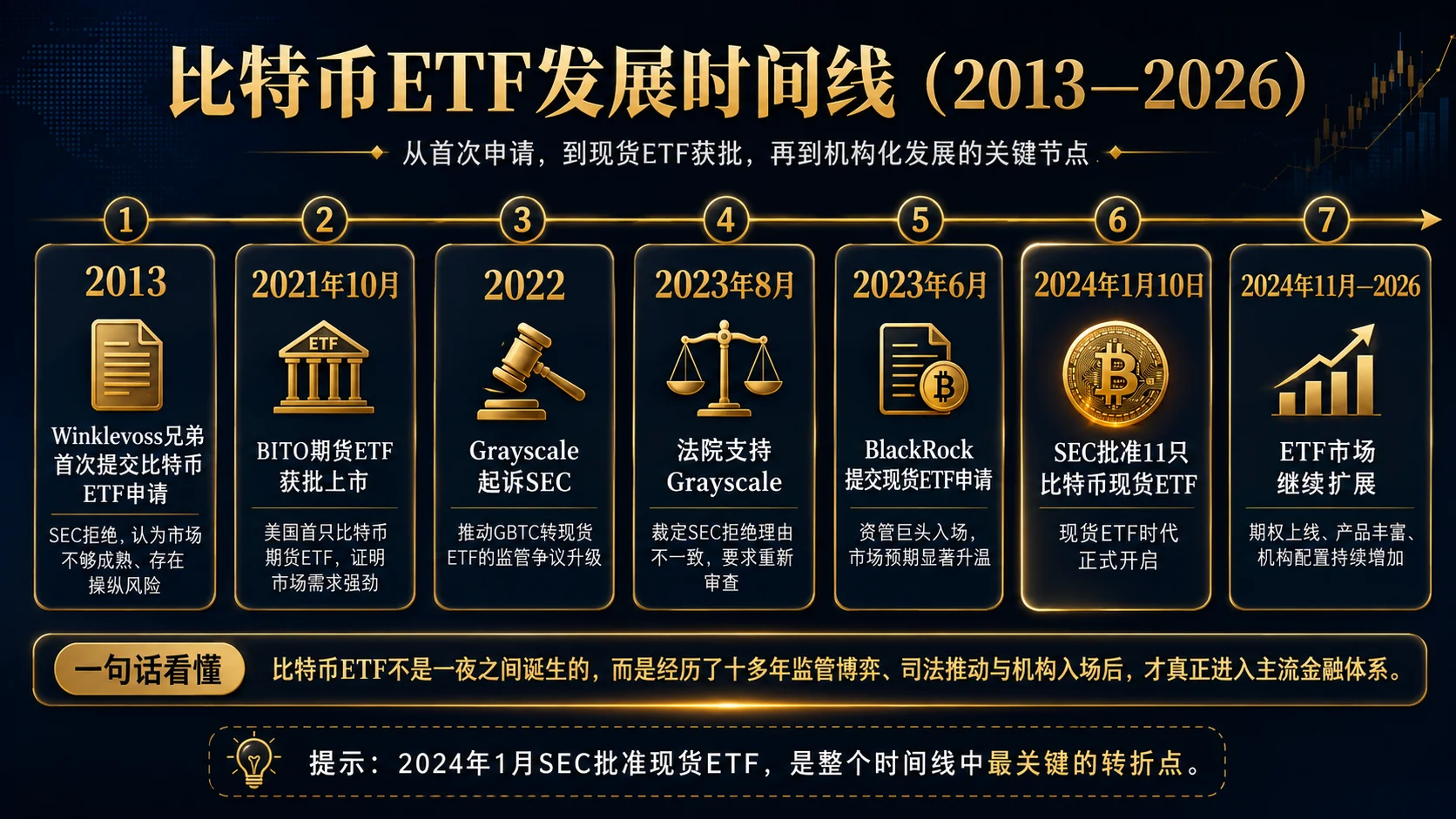 比特币现货ETF发展历程时间线 - 2013至2026关键节点