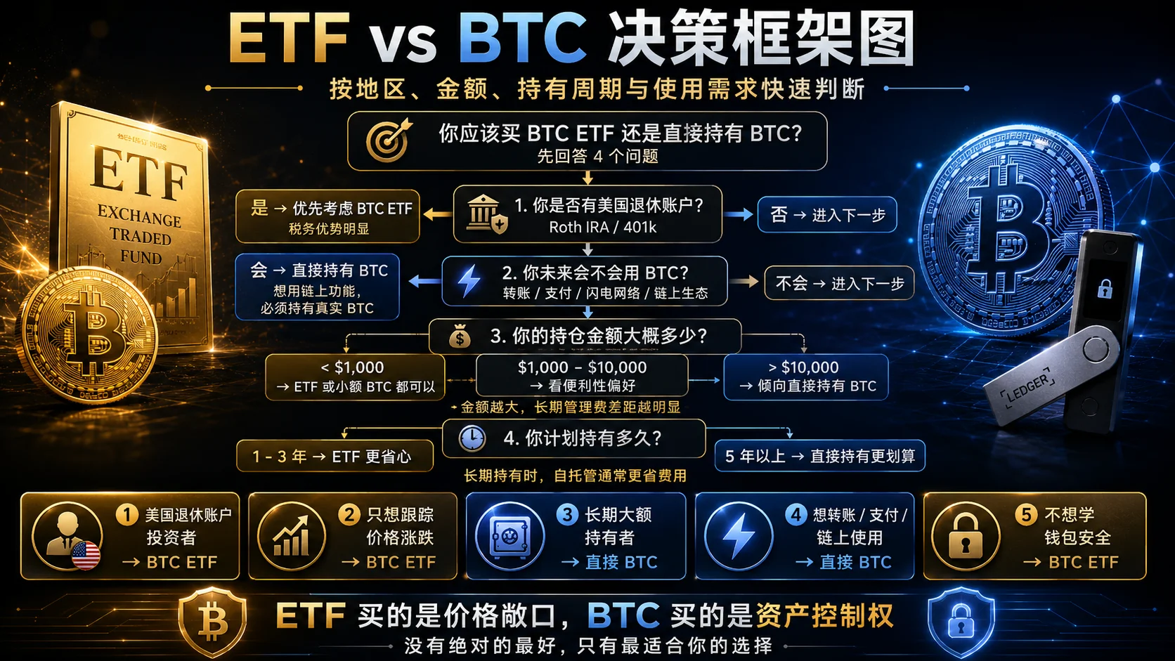 BTC ETF还是直接买BTC决策树