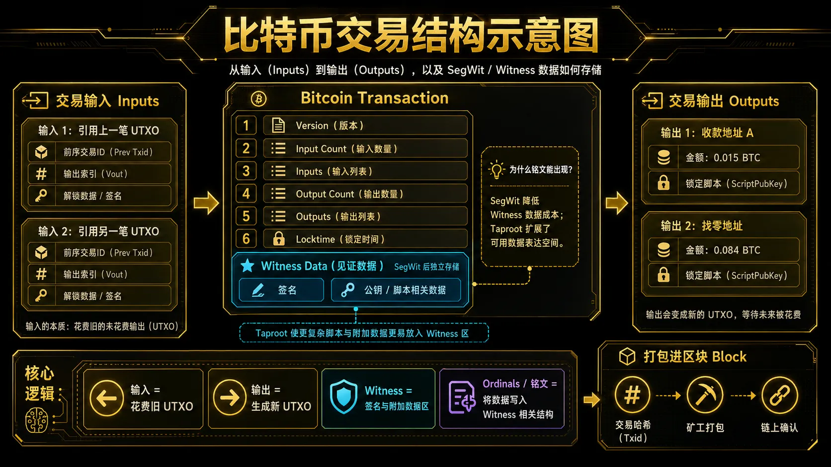 SegWit和Taproot两次升级如何为Ordinals铺路
