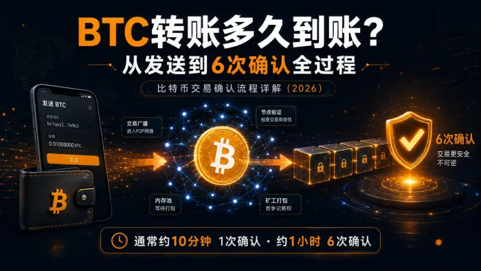 BTC转账多久到账？从签名到6次确认