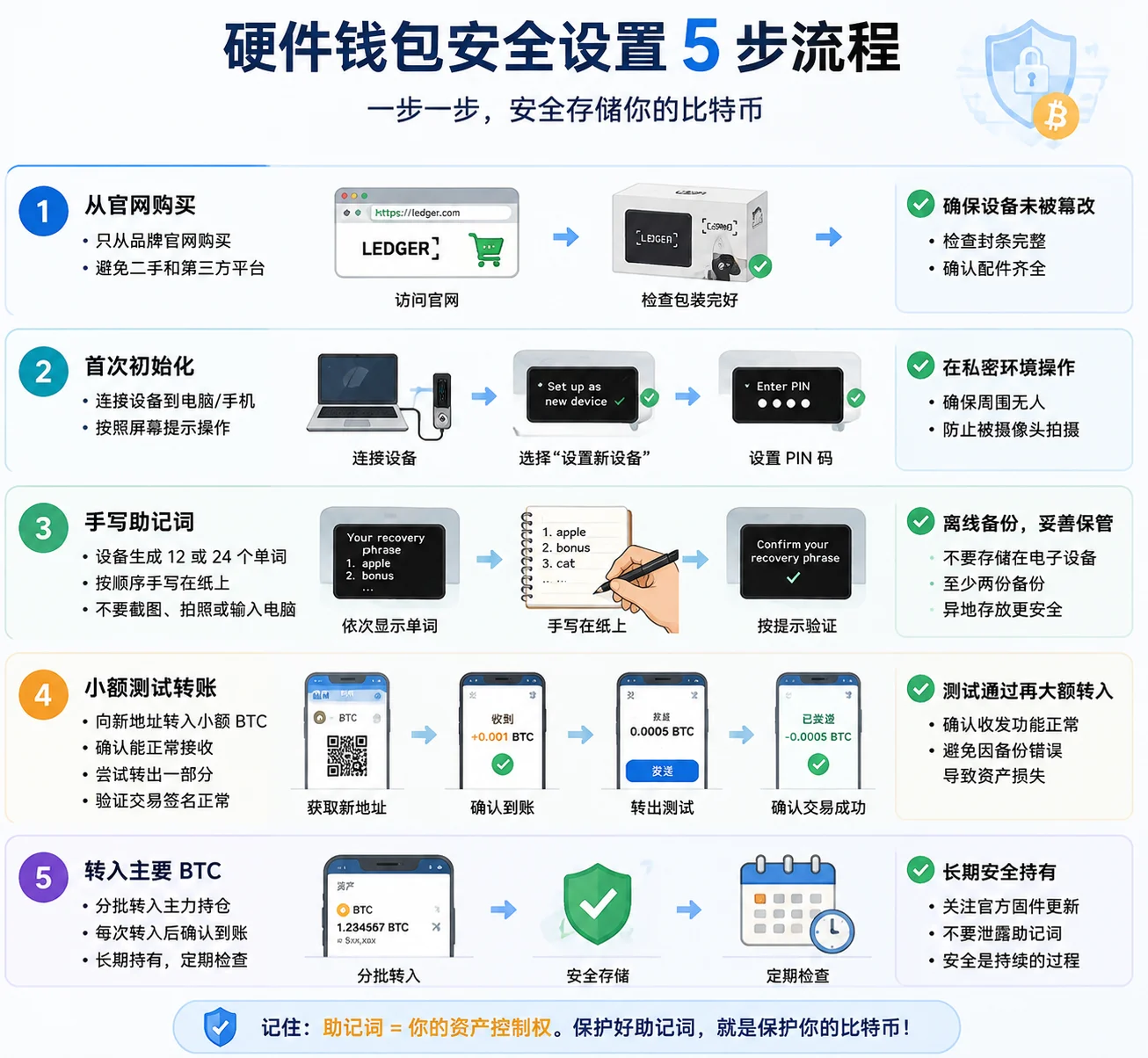 硬件钱包安全设置5步