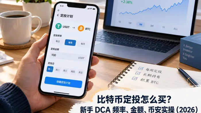比特币定投怎么买？新手 DCA 频率、金额、币安实操（2026）