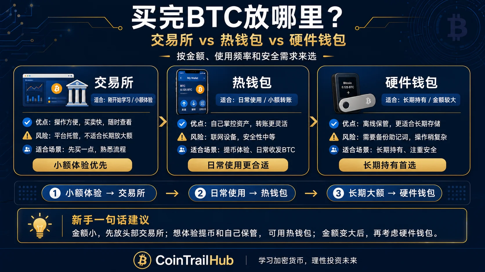 BTC存放方案:不同情况不同选择