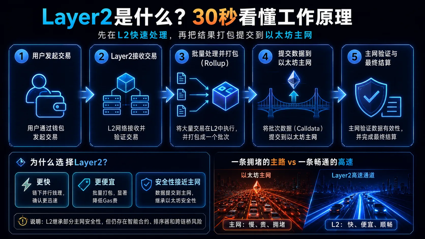 Layer2工作原理:Rollup技术将交易批量打包后提交到以太坊主网