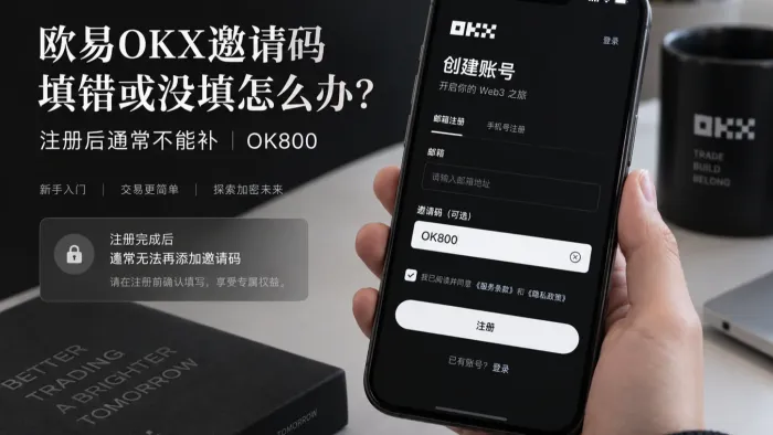 欧易OKX邀请码填错或没填怎么办？注册后不能补，邀请码OK800