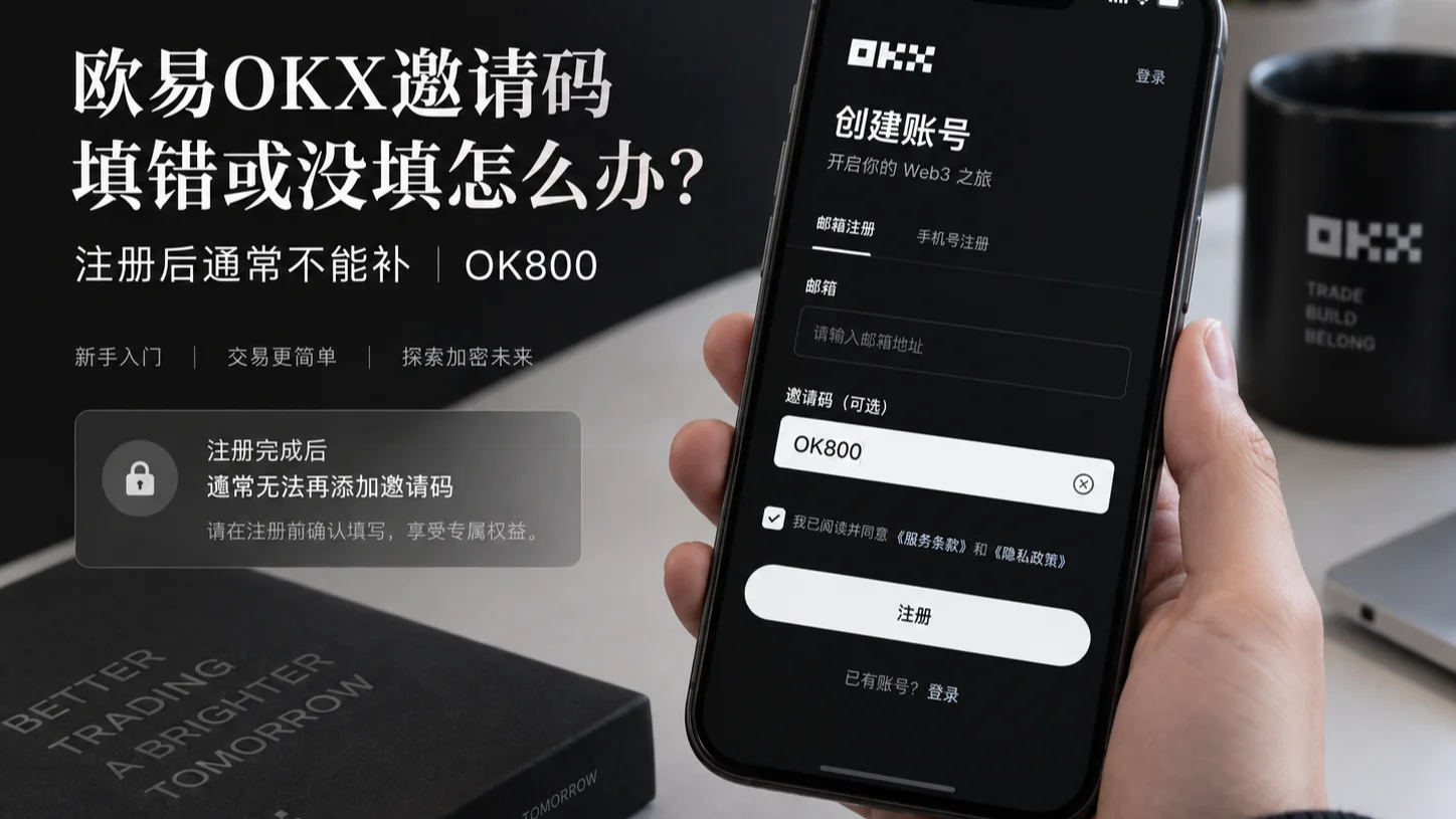 欧易OKX邀请码填错或没填怎么办？注册后不能补，邀请码OK800