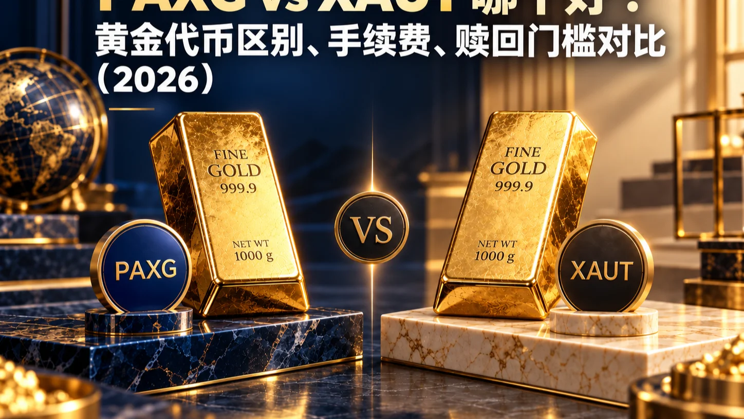 PAXG vs XAUT 哪个好？黄金代币区别、手续费、赎回门槛对比（2026）