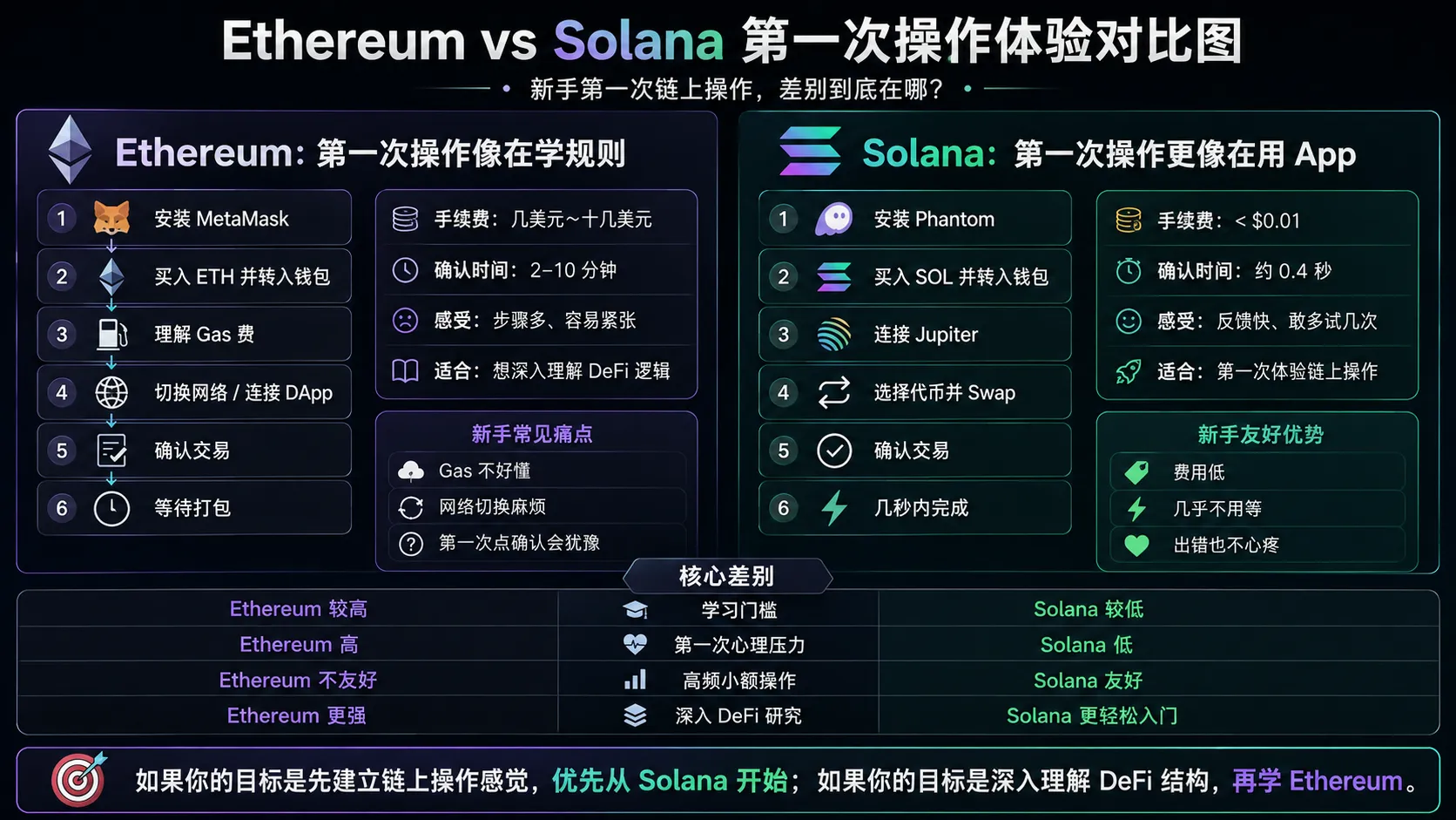 Ethereum vs Solana 第一次链上操作体验对比