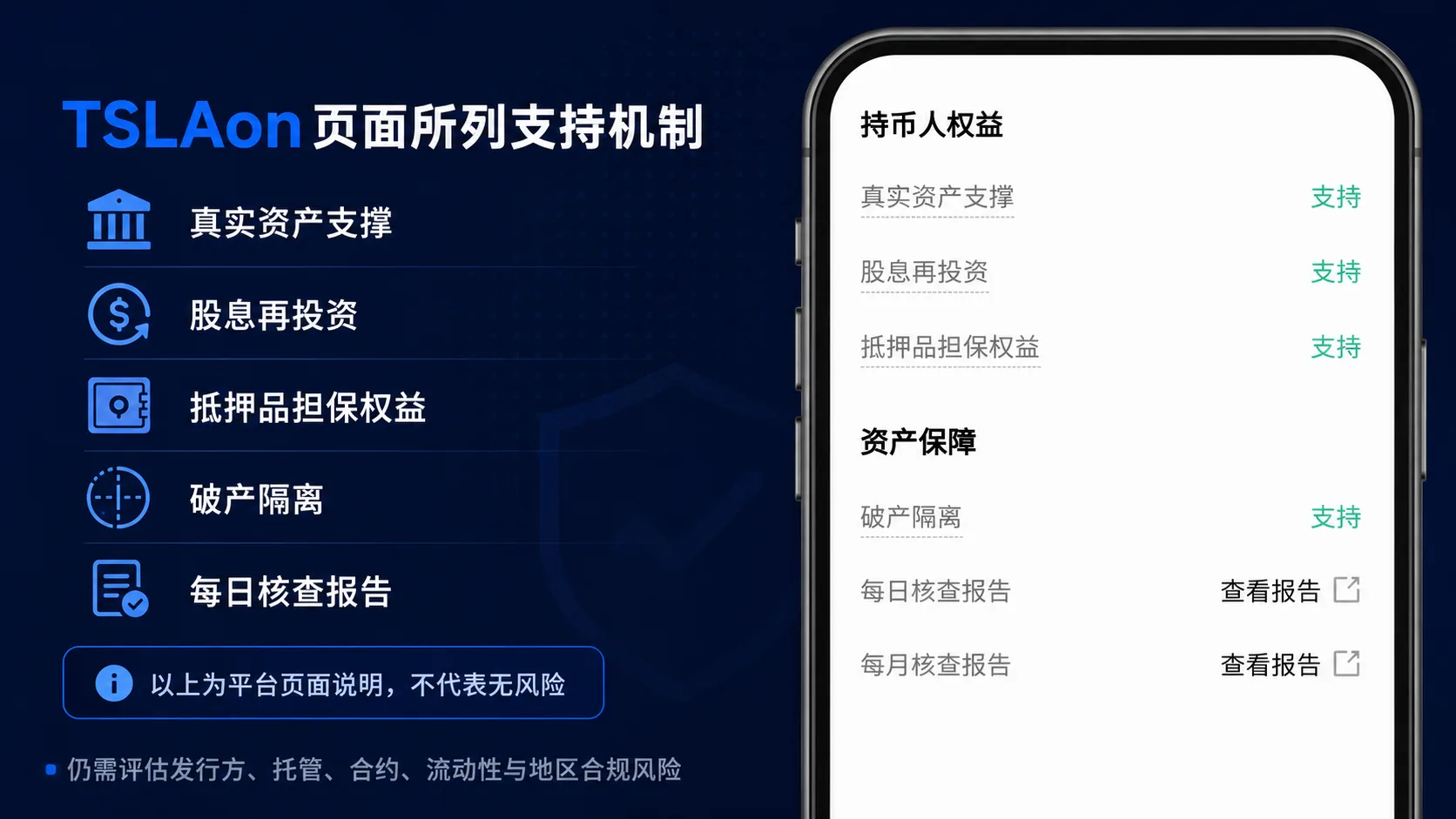 TSLAon持有人权益与资产保障页面