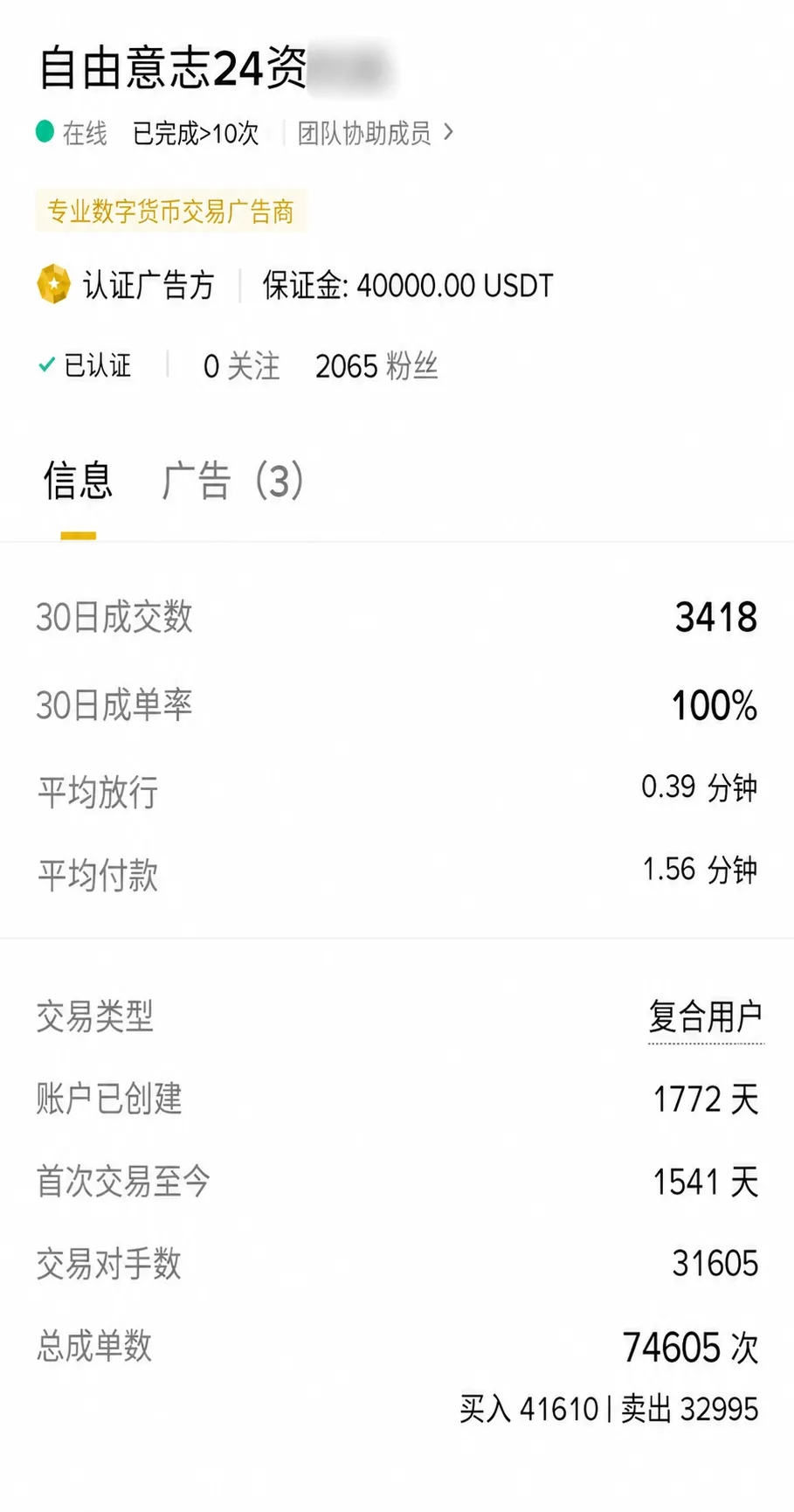 C2C商家账户历史数据与我的部分订单记录
