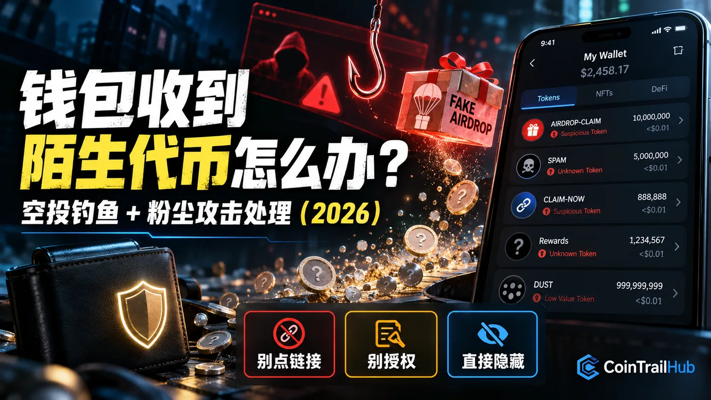钱包收到陌生代币怎么办？空投钓鱼+粉尘攻击处理（2026）